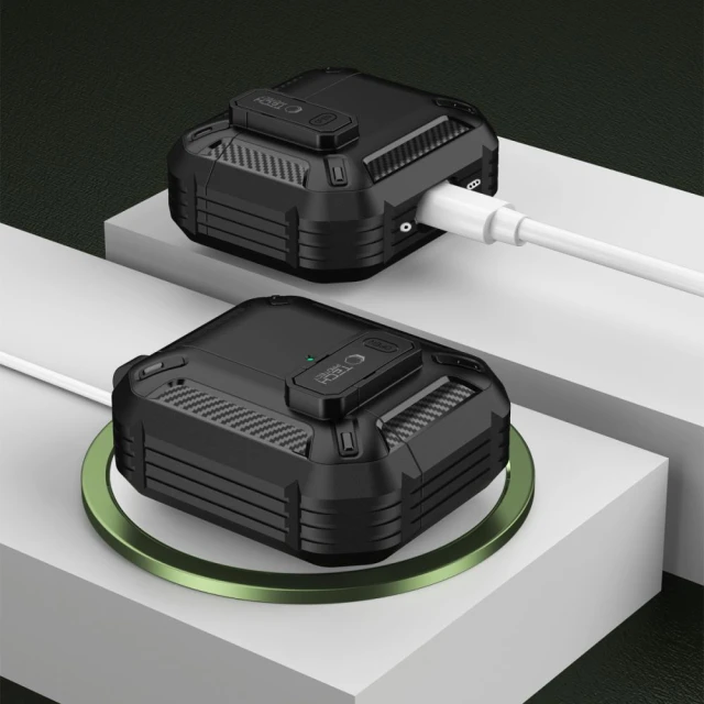 Чохол для навушників Tech-Protect Carbonox для AirPods 4 Black (5906302380312)