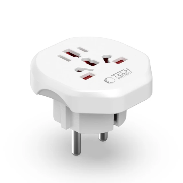 Перехідник мережевий Tech-Protect Universal Travel Adapter White (5906302380459)