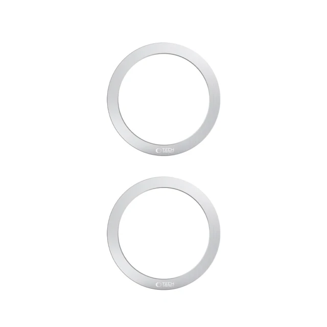 Магнитное кольцо Tech-Protect MMP-110 Magnetic Ring (2 pack) Silver Silver with MagSafe (5906302380473)