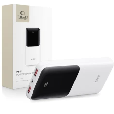 Портативний зарядний пристрій Tech-Protect PB01 10000 mAh 22.5W with USB-A to USB-C Cable 0.5 m White (5906302380497)