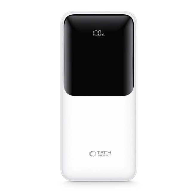 Портативний зарядний пристрій Tech-Protect PB01 10000 mAh 22.5W with USB-A to USB-C Cable 0.5 m White (5906302380497)