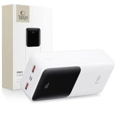 Портативний зарядний пристрій Tech-Protect PB03 30000 mAh 22.5W with USB-A to USB-C Cable 0.5 m White (5906302380534)