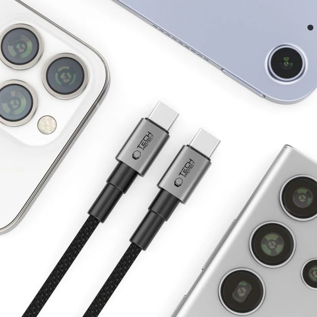 Кабель Tech-Protect Ultraboost DNA USB-C to USB-C 60W 2 m Iron Grey (5906302380787)