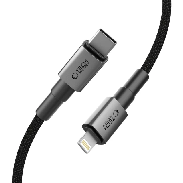Кабель Tech-Protect Ultraboost DNA USB-C to Lightning 27W 1 m Iron Grey (5906302380879)