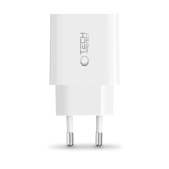 Мережевий зарядний пристрій Tech-Protect NC20W PD 20W USB-C White (5906302380985)