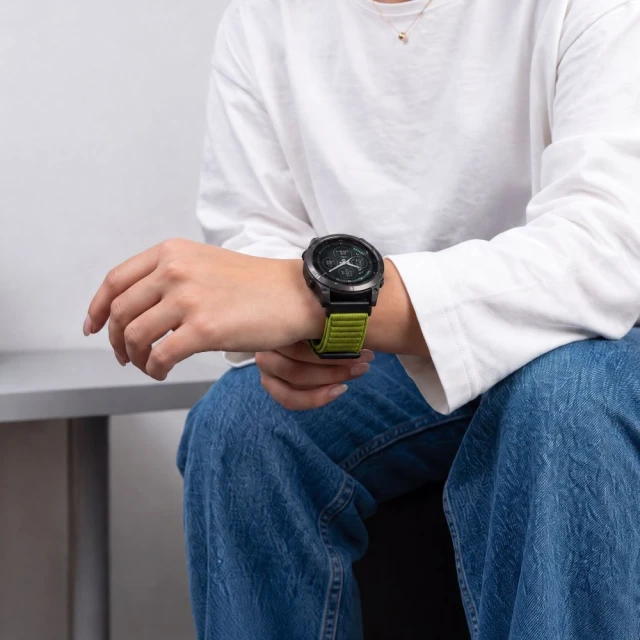 Ремінець Tech-Protect Nylonloop для Garmin Fenix 5 | 6 | 6 Pro | 7 | 8 | 8 Pro | 9 | 9 Pro 47 мм Electric Lime (5906302388271)