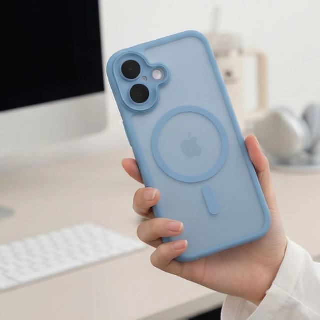 Чохол Tech-Protect MagPeak CC для iPhone 17 Matte Mist Blue (5906302388387)