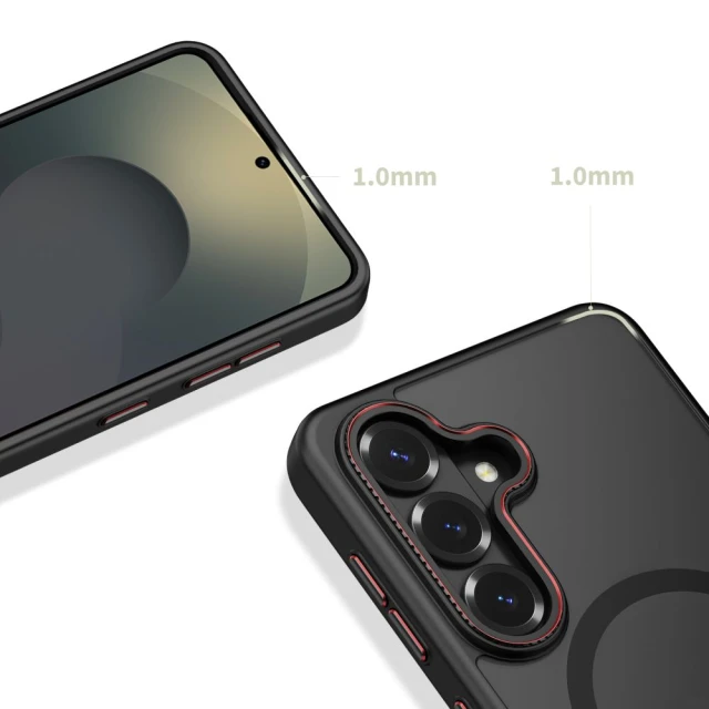 Чохол Tech-Protect MagCam для Samsung Galaxy S26 Plus Matte Black/Red with MagSafe (5906302390397)