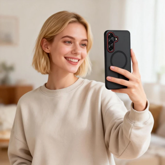 Чохол Tech-Protect MagCam для Samsung Galaxy S26 Plus Matte Black/Red with MagSafe (5906302390397)