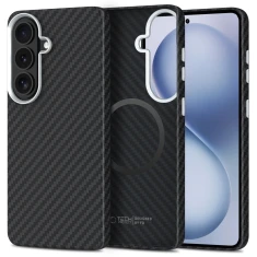 Чохол Tech-Protect Ion Carbon для Samsung Galaxy S26 Black/Silver with MagSafe (5906302390519)