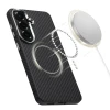 Чохол Tech-Protect Ion Carbon для Samsung Galaxy S26 Black/Silver with MagSafe (5906302390519)