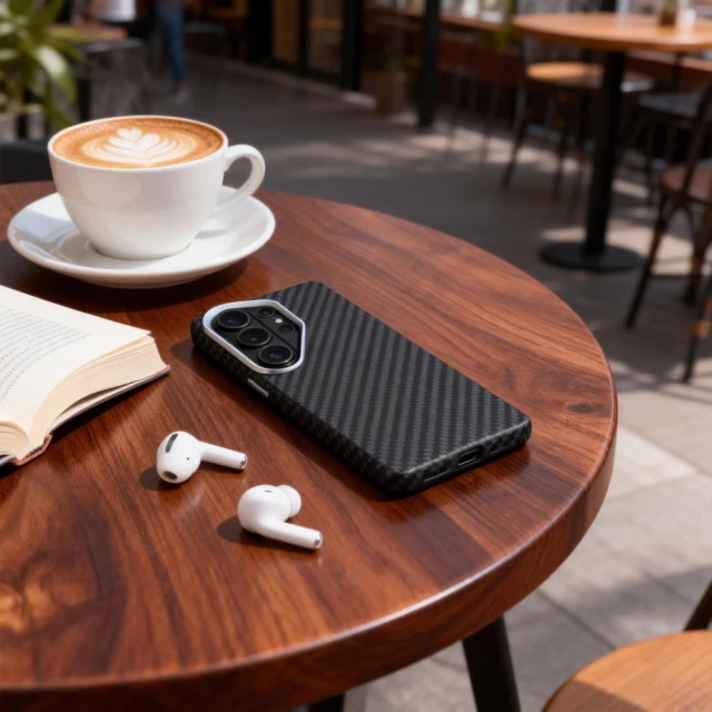 Чохол Tech-Protect Ion Carbon для Samsung Galaxy S26 Ultra Black/Silver with MagSafe (5906302390526)
