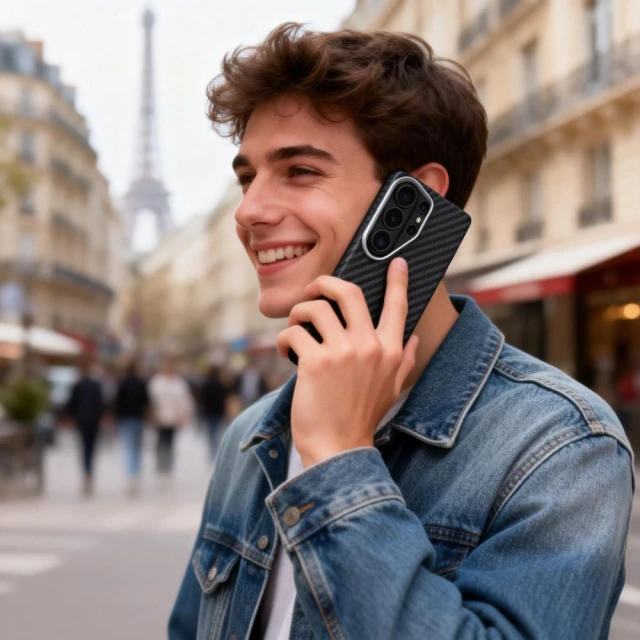 Чохол Tech-Protect Ion Carbon для Samsung Galaxy S26 Ultra Black/Silver with MagSafe (5906302390526)