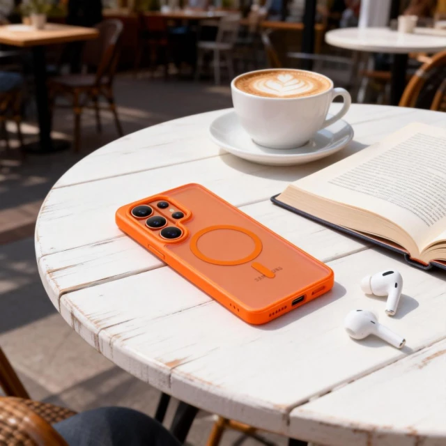 Чохол Tech-Protect MagMat для Samsung Galaxy S26 Ultra Matte Orange with MagSafe (5906302390762)