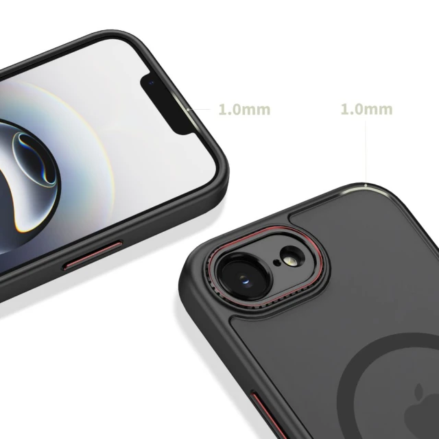 Чохол Tech-Protect MagCam для iPhone 16e / 17e Black/Red with MagSafe (5906302392667)
