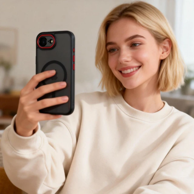 Чохол Tech-Protect MagCam для iPhone 16e / 17e Black/Red with MagSafe (5906302392667)