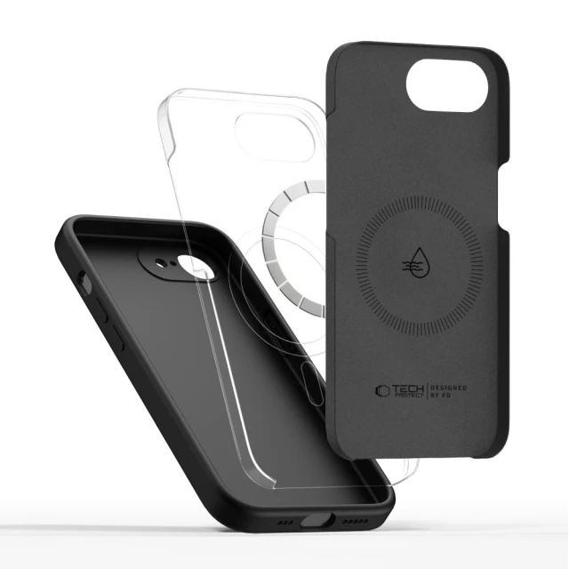 Чохол Tech-Protect Silicone для iPhone 16E / 17E Black with MagSafe (5906302392759)