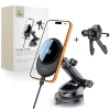Автодержатель Tech-Protect V21 Magnetic с беспроводной зарядкой 25W Qi2.2 Black with MagSafe (5906302392902)