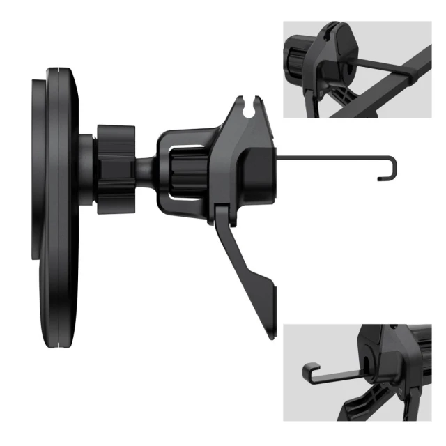 Автодержатель Tech-Protect V21 Magnetic с беспроводной зарядкой 25W Qi2.2 Black with MagSafe (5906302392902)