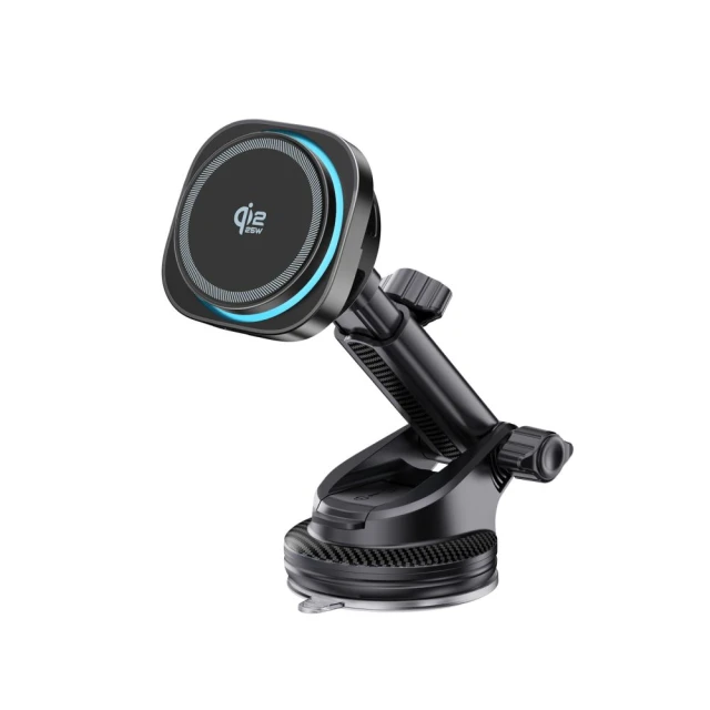 Автотримач Tech-Protect V20 ArcticBoost Magnetic Dashboard & Vent Wireless Charger 25W Qi2.2 Black (5906302392995)