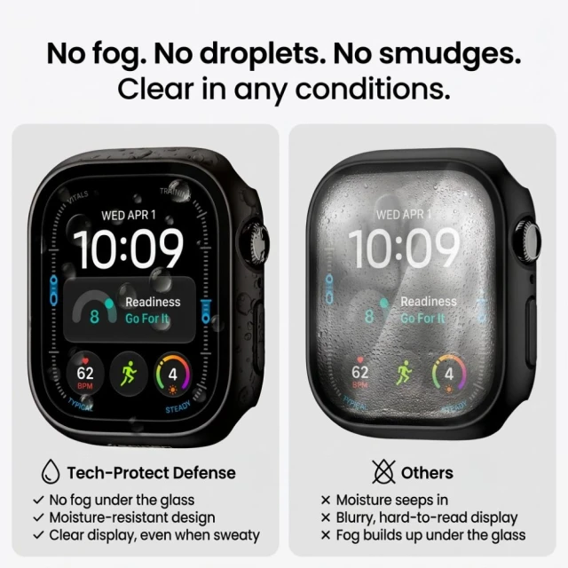 Чохол Tech-Protect Defense для Apple Watch Ultra 4 | 3 | 2 | 1 49 mm Titanium & Clear (2 pack) (5906302399123)