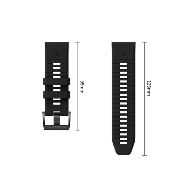 Ремінець Tech-Protect Silicone для Garmin Fenix 9 Pro | 9 | E | 8 Pro | 8 | 7 | 6 Pro | 6 | 5 (51 mm) Black (5906302399437)