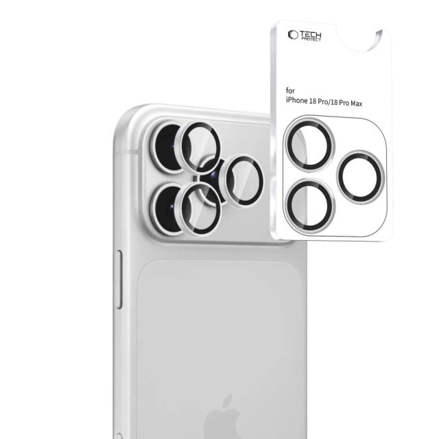 Захисне скло на камеру Tech-Protect CamRing Fit+ для iPhone 18 Pro | Pro Max Silver (5906302399499)