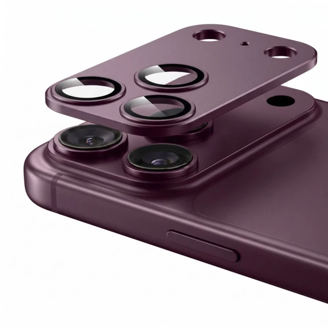 Защитное стекло для камеры Tech-Protect Camfull Fit+ для iPhone 18 Pro Max Burgundy (5906302399512)
