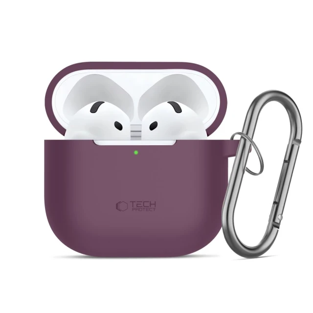 Чехол Tech-Protect Silicone Hook для AirPods 4 | 5 Burgundy (5906302399758)