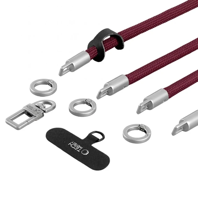 Аксесуар Tech-Protect C10S Rope Crossbody & Wrist Burgundy (5906302399765)