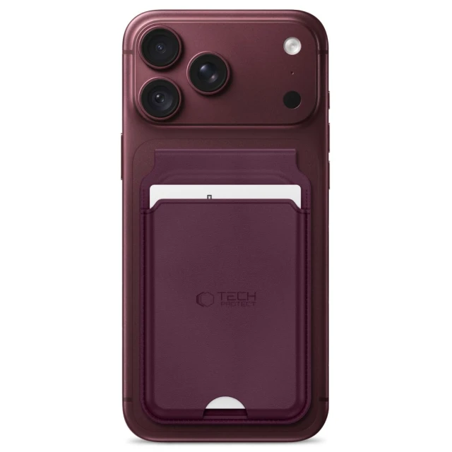 Магнітний картхолдер Tech-Protect MagWallet Stand MagSafe з RFID Burgundy (5906302399789)