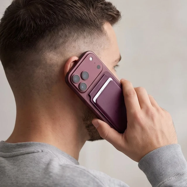 Магнітний картхолдер Tech-Protect MagWallet Stand MagSafe з RFID Burgundy (5906302399789)