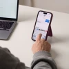 Магнітний картхолдер Tech-Protect MagWallet Stand MagSafe з RFID Burgundy (5906302399789)