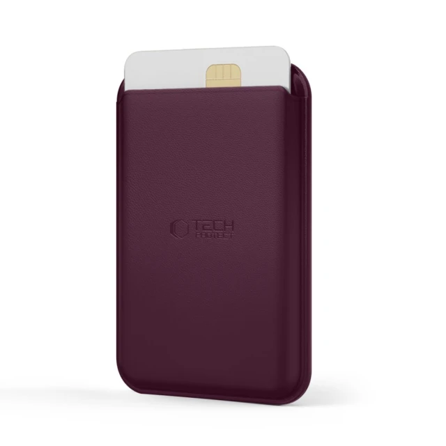 Магнітний картхолдер Tech-Protect CH01 MagWallet MagSafe Burgundy (5906302399796)