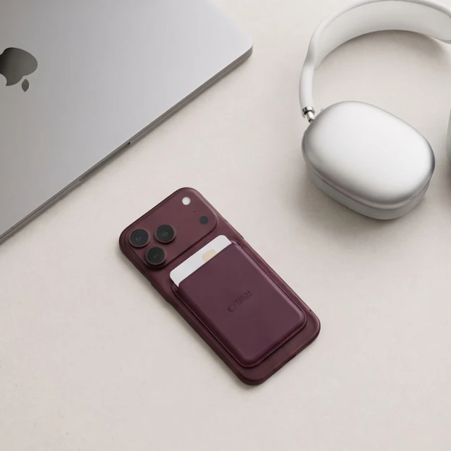 Магнітний картхолдер Tech-Protect CH01 MagWallet MagSafe Burgundy (5906302399796)