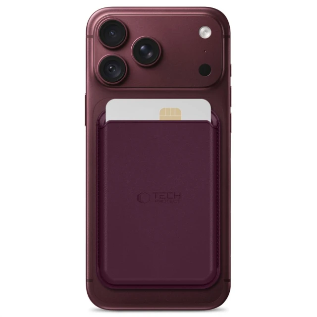 Магнітний картхолдер Tech-Protect CH01 MagWallet MagSafe Burgundy (5906302399796)