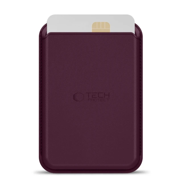 Магнітний картхолдер Tech-Protect CH01 MagWallet MagSafe Burgundy (5906302399796)