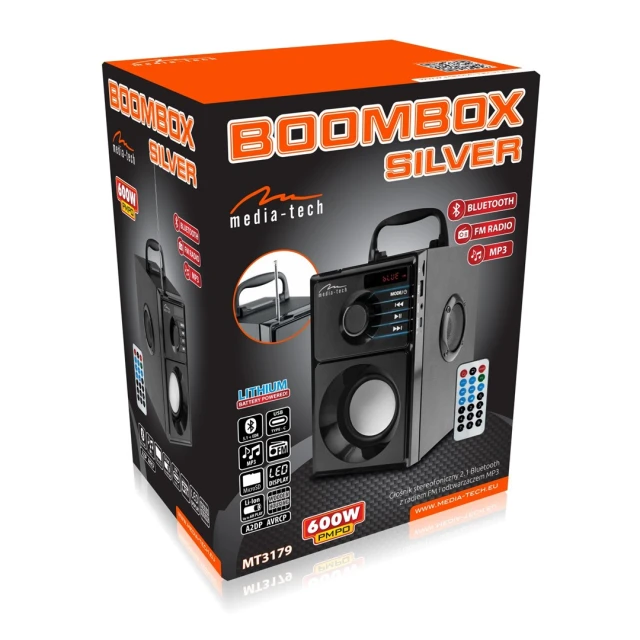 Портативна колонка Media-Tech Boombox Silver 15 Вт Silver (5906453131795)