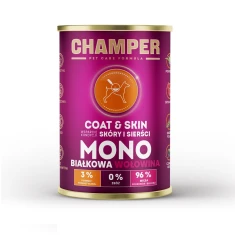 Вологий корм для собак CHAMPER Coat&Skin монобілковий з яловичиною 400 г (5906647642533)