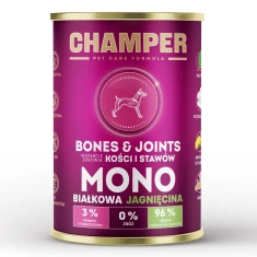 Вологий корм для собак CHAMPER Bones&Joints монобілковий з ягням 400 г (5906647642601)