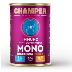 Вологий корм для собак CHAMPER Immuno монобілковий з індичкою 400 г (5906647642632)