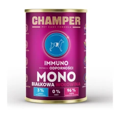 Вологий корм для собак CHAMPER Immuno монобілковий з яловичиною 400 г (5906647642649)