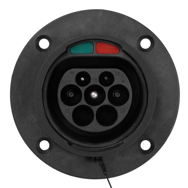 Розетка для електромобіля Akyga Type 2 1-фаза чоловіча AK-SC-E25 (5906708750870)