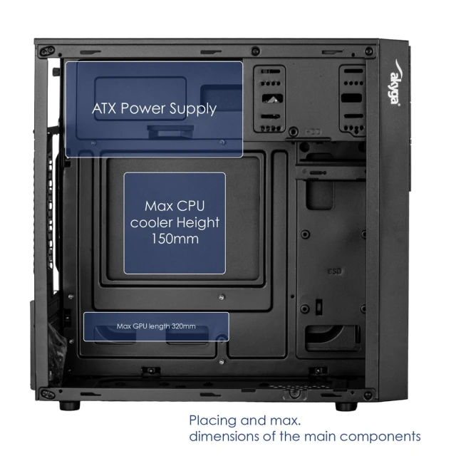 Корпус Akyga Micro Tower ATX USB-C AK19BK Black (5906708750993)