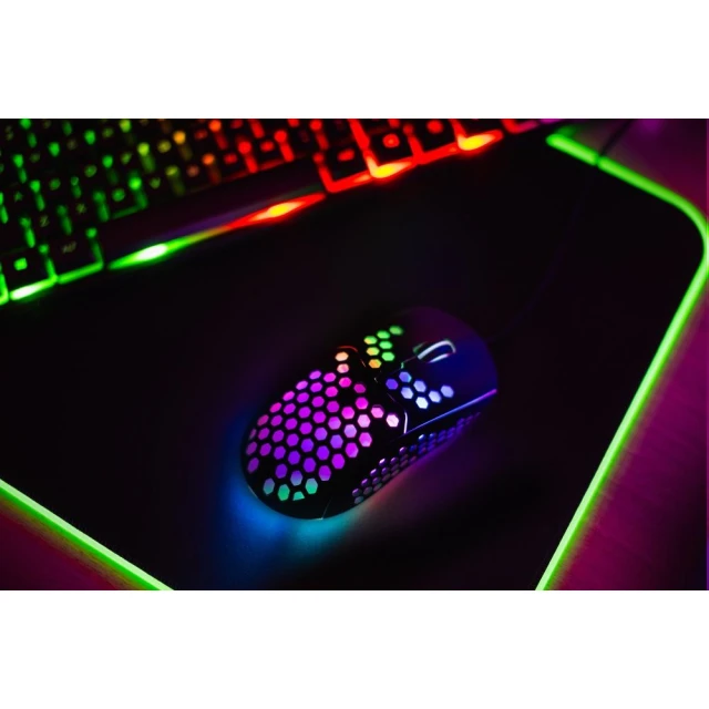 Дротова комп'ютерна миша ART AM-99 USB A 6400 dpi з підсвічуванням Black (5906721170525)