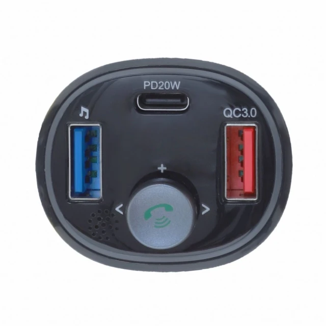 FM-трансмітер ART FM-73 Bluetooth 5.0 USB A QC3.0 + Type C 30W Black (5906721172093)