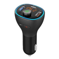 FM-трансмітер ART FM-73 Bluetooth 5.0 USB A QC3.0 + Type C 30W Black (5906721172093)