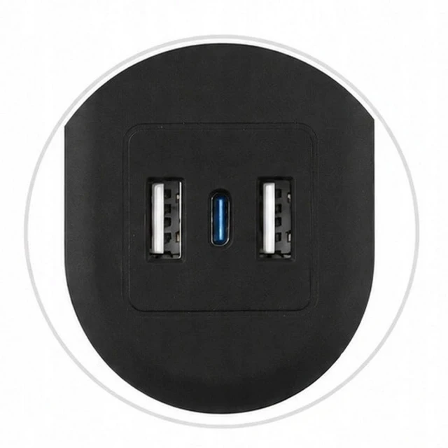 Подовжувач Art FU810 4 розетки + 2x USB-A + USB-C 1.5 м Black (5906721173021)