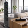 Подовжувач Art FU810 4 розетки + 2x USB-A + USB-C 1.5 м Black (5906721173021)