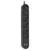 Подовжувач Art FU815 4 розетки + 2 x USB A + USB C 3 м Black (5906721173038)